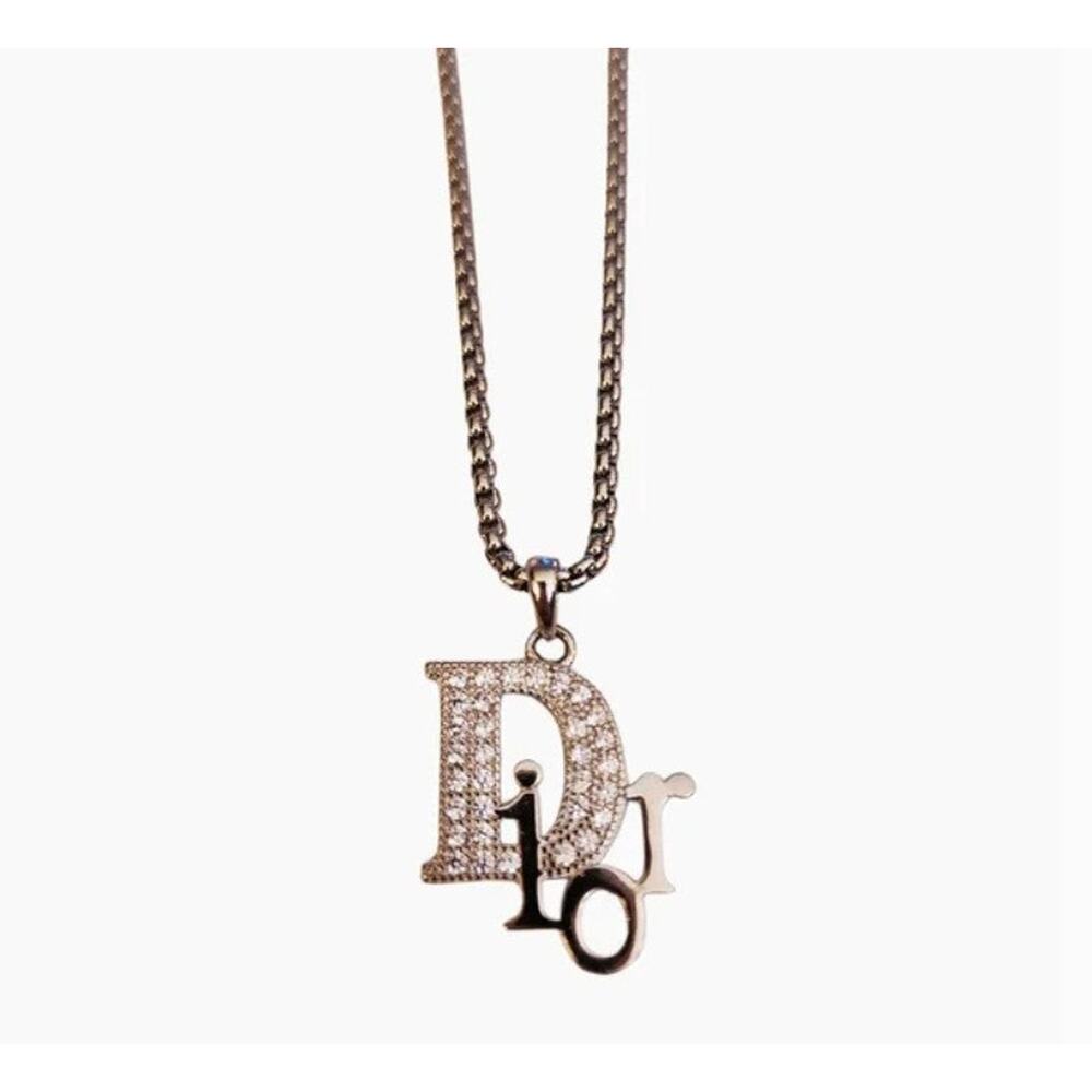 Silver Logo Charm Repurposed on Stainless Steel Necklace Chain
